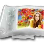 Μαρμάρινο βιβλίο μνήμης με σκαλιστό λουλούδι 20×30 εκ.