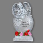 Άγαλμα Άγγελος με αφιέρωση σε καρδιά.