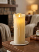 LED Κερί με Κινούμενη Φλόγα & Τηλεχειριστήριο 7,5x20cm - Image 3